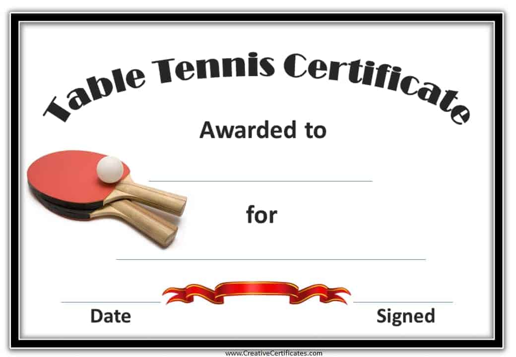Ping Pong / Table Tennis Award