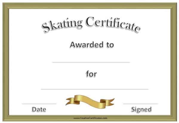 Free Skating Award Certificates