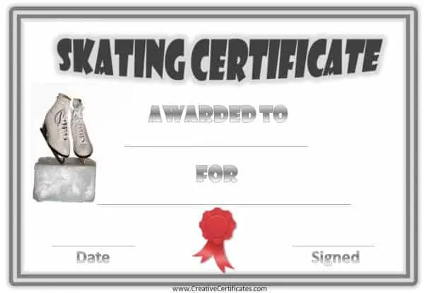 Skating Award with a pair of skates on ice