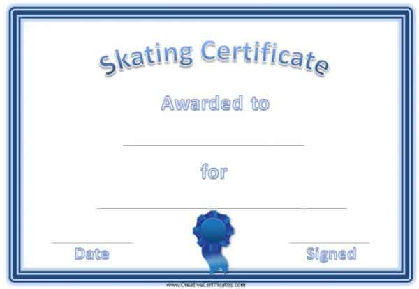 Skating Award Certificate