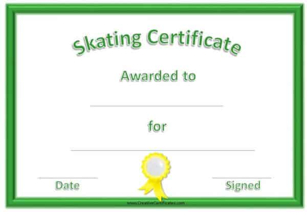 Skating Award Certificates