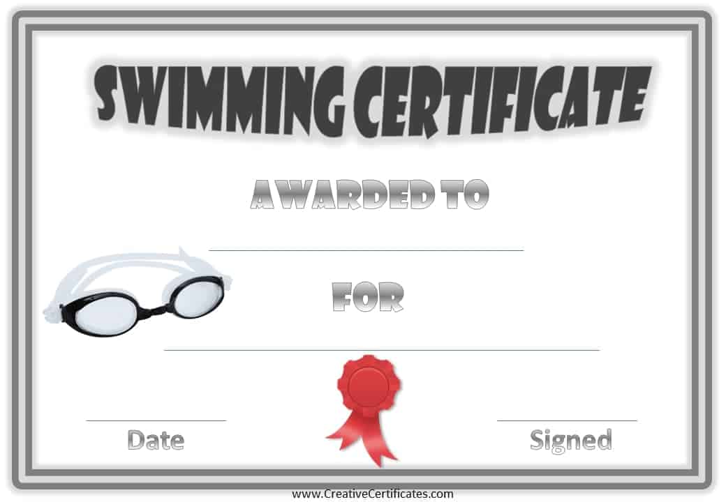 Swimming Award Certificate Template Best Template Ideas