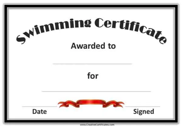 certificate with black border and red ribbon