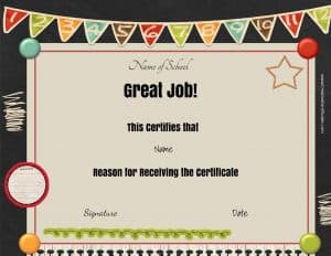 Certificate for kids that can be customized