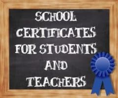 school certificates and awards