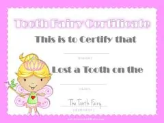 lost tooth certificate