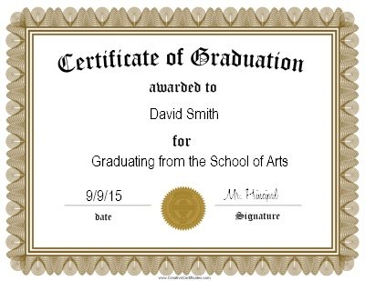graduation certificate template