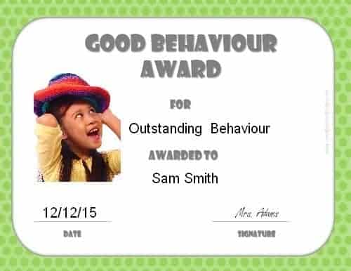 Good Behaviour Certificates with Photo