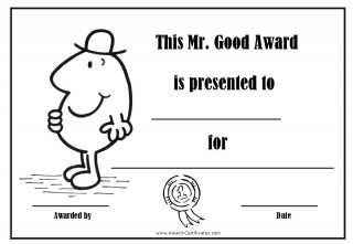 award certificate for being good