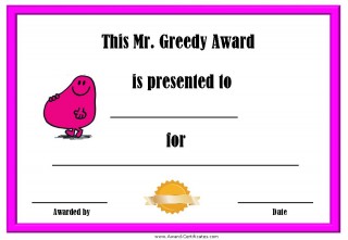 Greedy award certificate