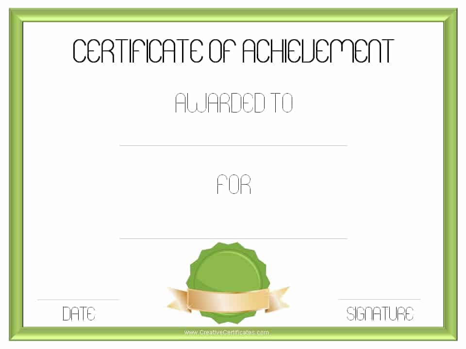 academic achievement award template
