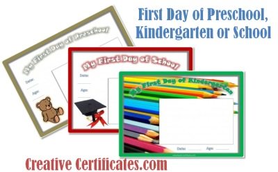 First Day of School, Kindergarten or Preschool