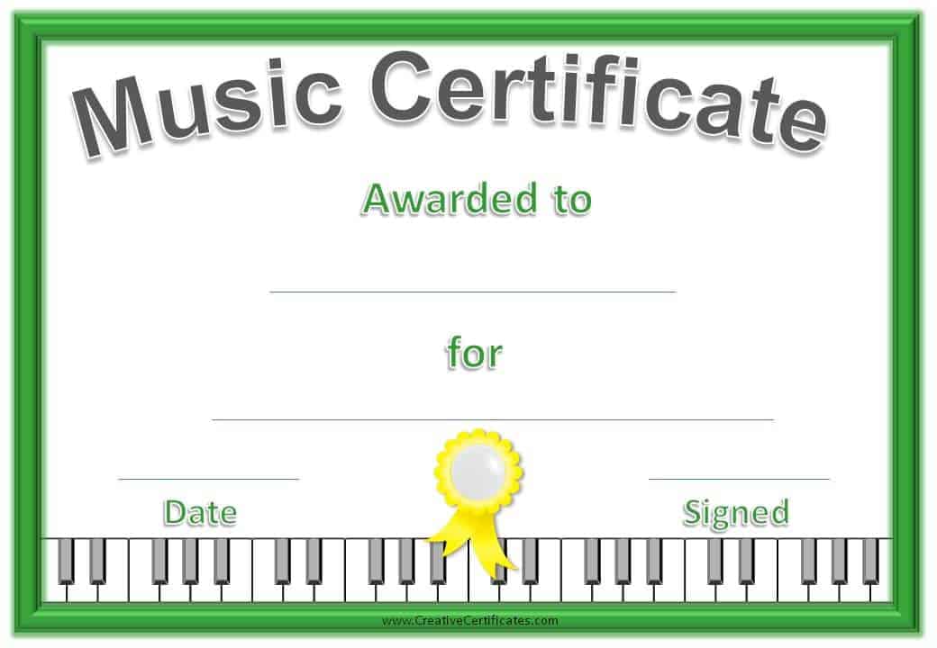 Music Certificate Te