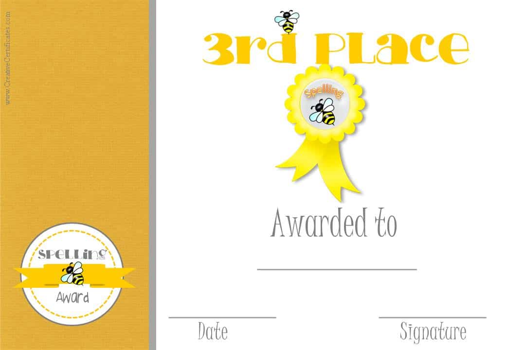FREE Spelling Bee Certificate Templates - Customize Online