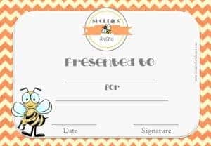 Certificate for spelling bee