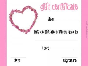 Gift certificate