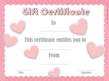 Valentine gift certificate