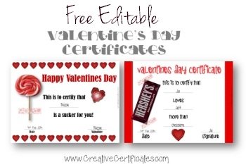 Valentine’s Day Certificates