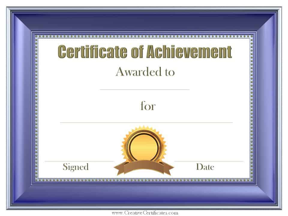 print certificate of achievement