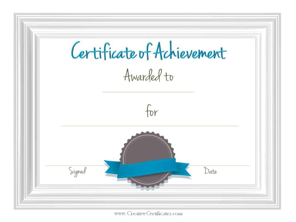 achievement award certificate template