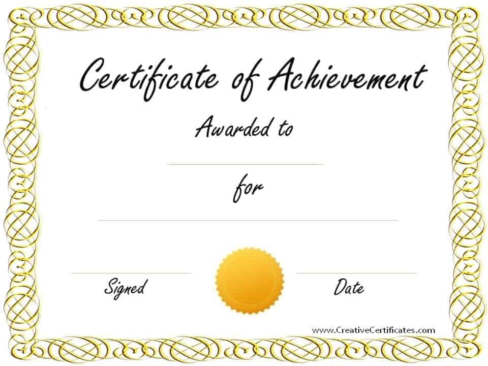 Free Printable Achievement Certificate Templates