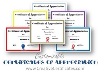 certificate of appreciation