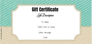 gift certificate with editable text