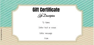 gift certificate with editable text