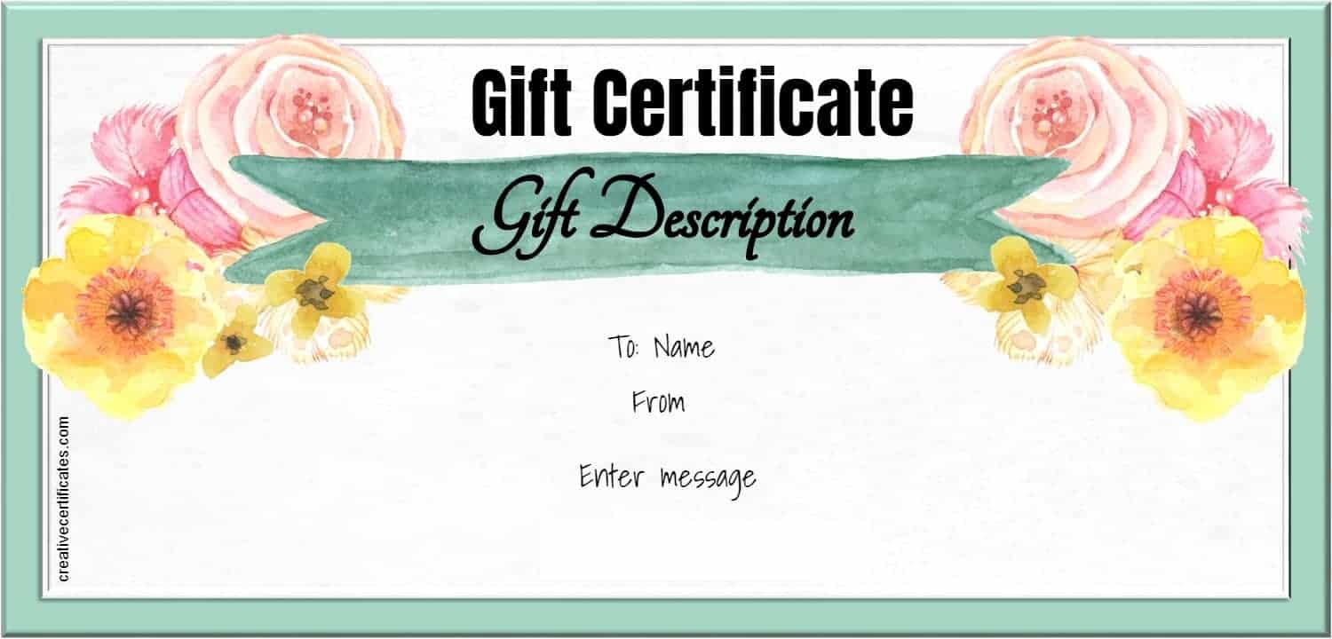Gift certificate - Design and Printing