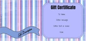 Editable gift certificate with pastel stripes