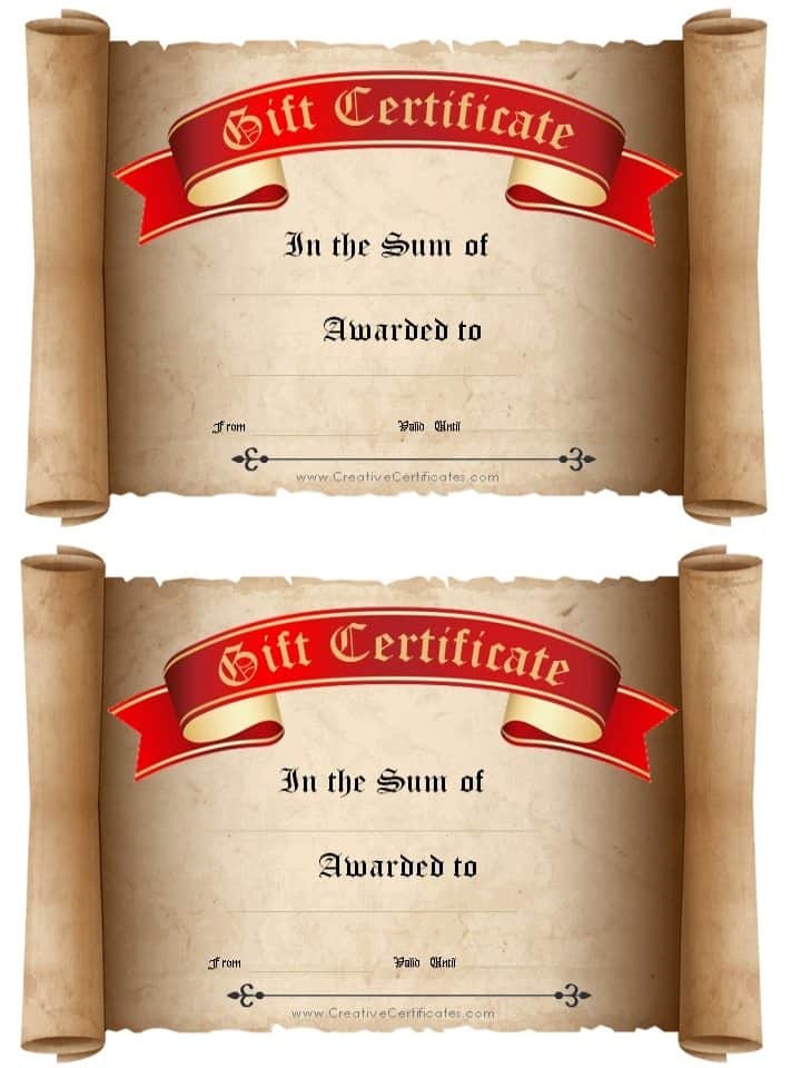 certificate scroll template