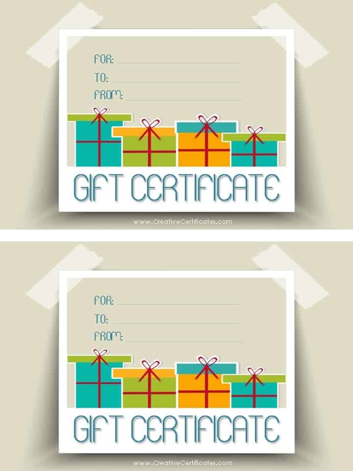 free printable gift certificates template