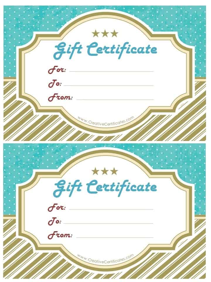 full page gift certificate template