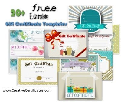 Printable Gift Certificate Template, Gift Card Maker, Simple