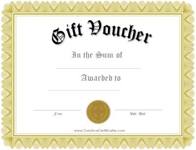 gold gift voucher