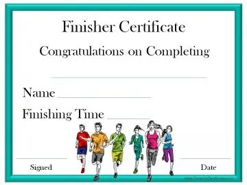 finisher certificate