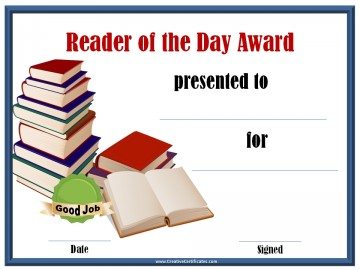 Reader of the day award