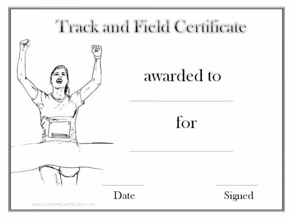 Black and white track and field award