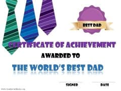 Father's day certificates | Free &amp; Customizable | Instant Download