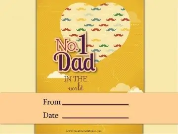 No 1 Dad Award Certificate