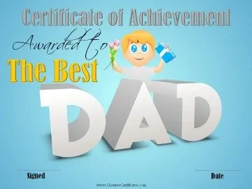 Certificate of Achievement for the Best Dad