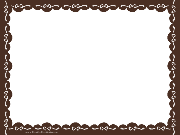 Clip art border - brown certificate border with white ribbons
