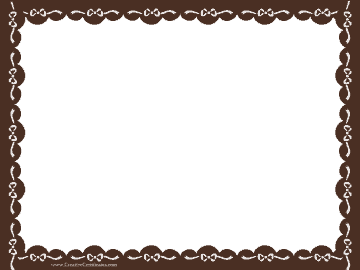 Clip art border - brown certificate border with white ribbons