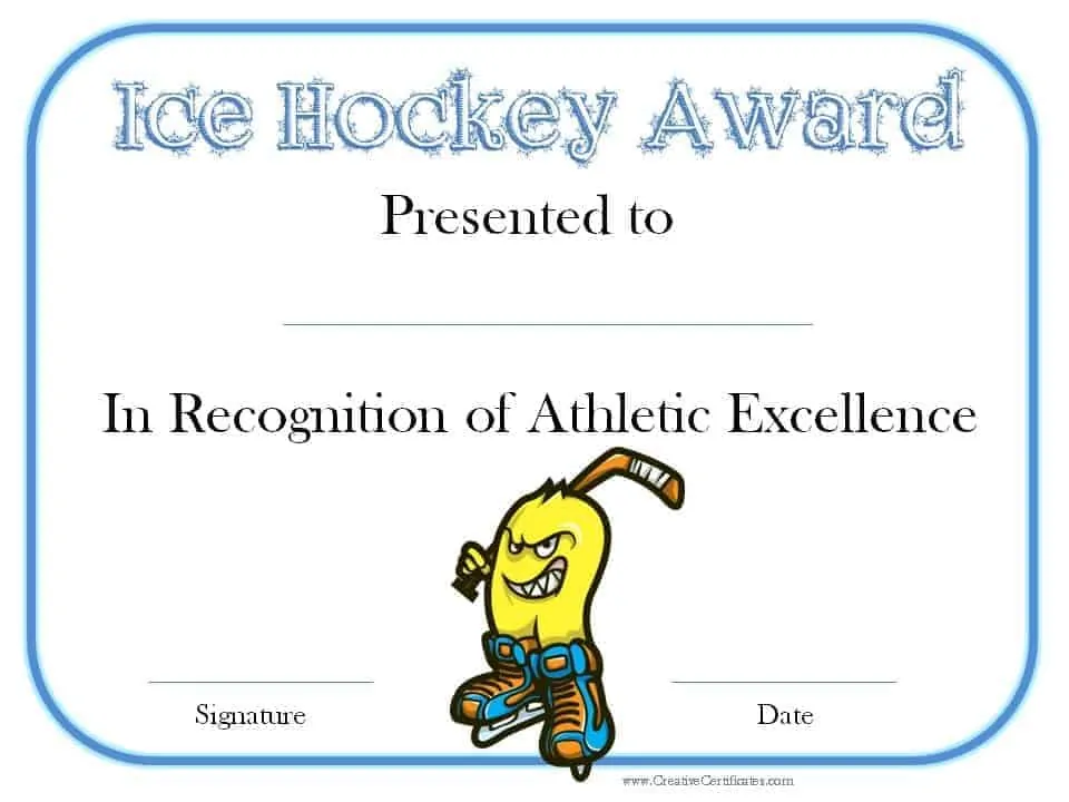 Free Printable Hockey Awards