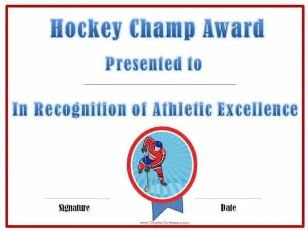 Hockey champ award