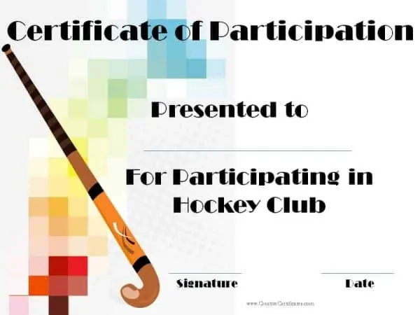 Certificate of participation