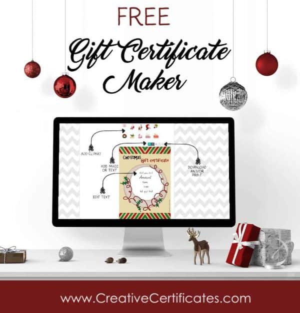 Christmas gift certificate maker