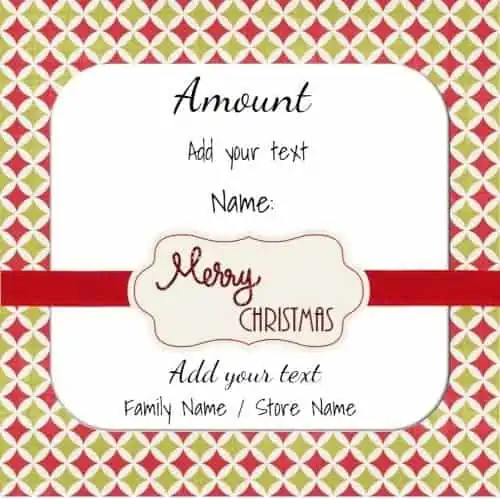Xmas gift card that can be customized