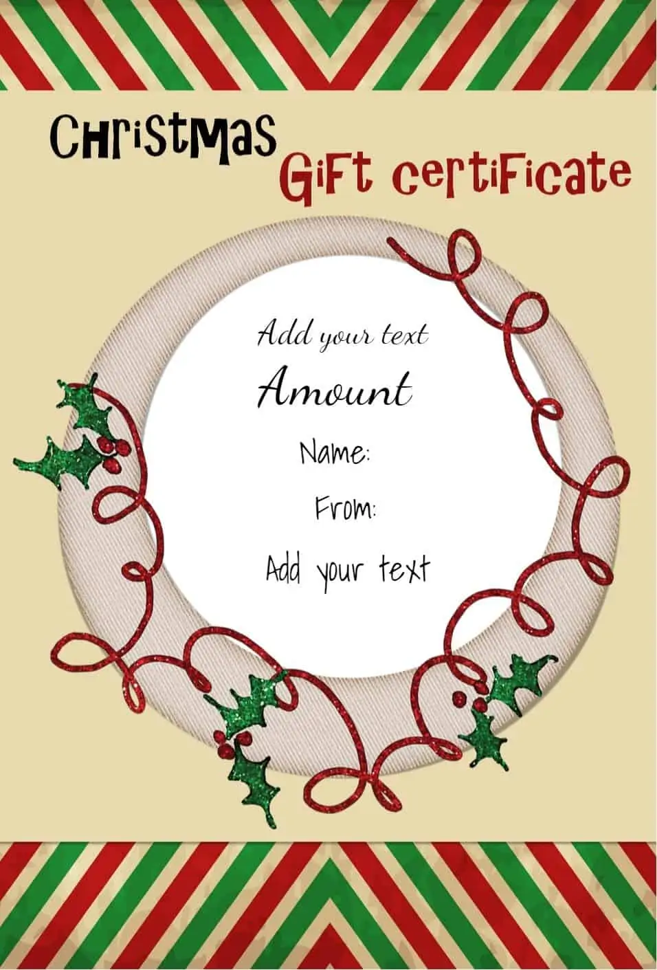 FREE Christmas Gift Certificate Template | Customize & Download