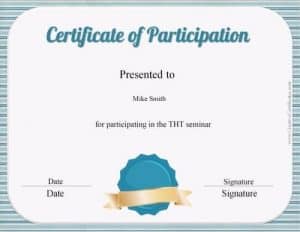 Certificate of Participation Template